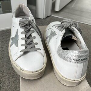 Golden Goose Hi Star white and silver